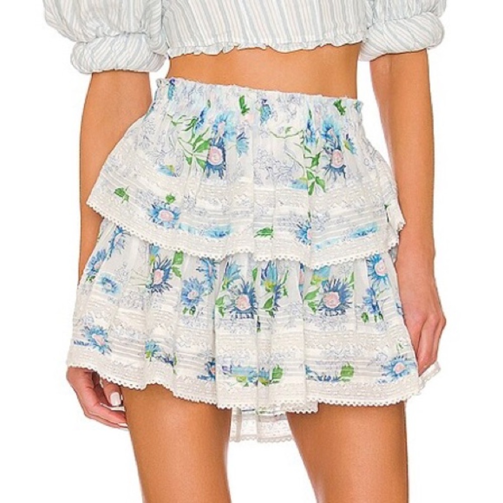 Loveshackfancy petite ruffle mini skirt blueberry lemonade 🫐🍋